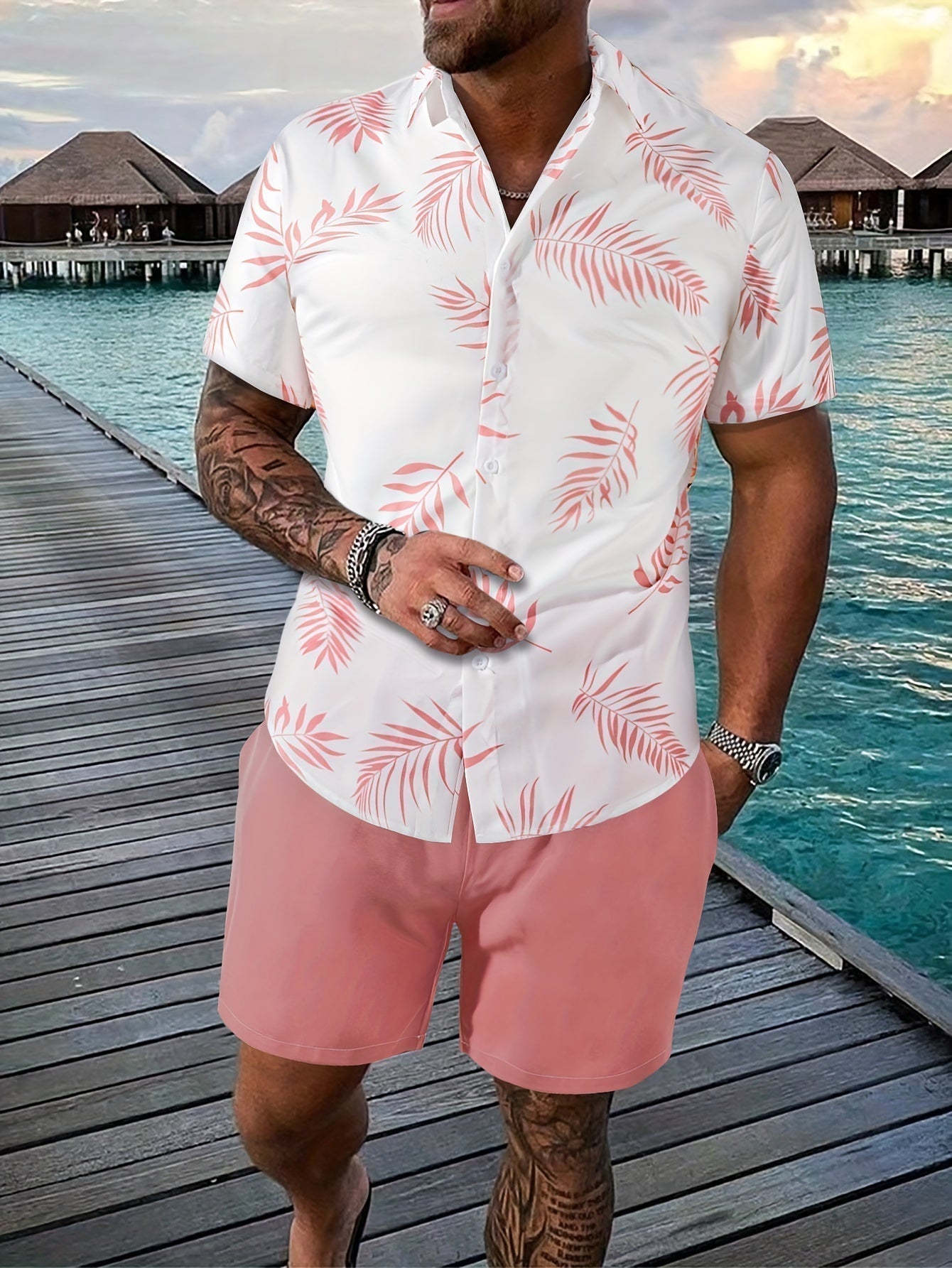 Men’s Summer Shirt and Shorts Set