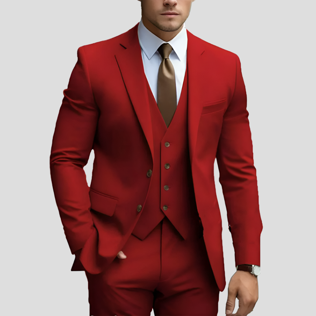 Elegant 3-Piece Slim-Fit Men’s Suit