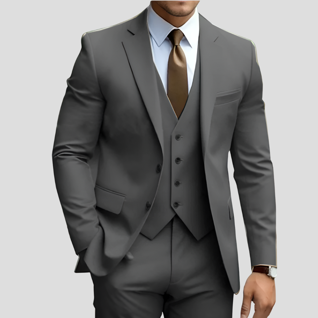Elegant 3-Piece Slim-Fit Men’s Suit