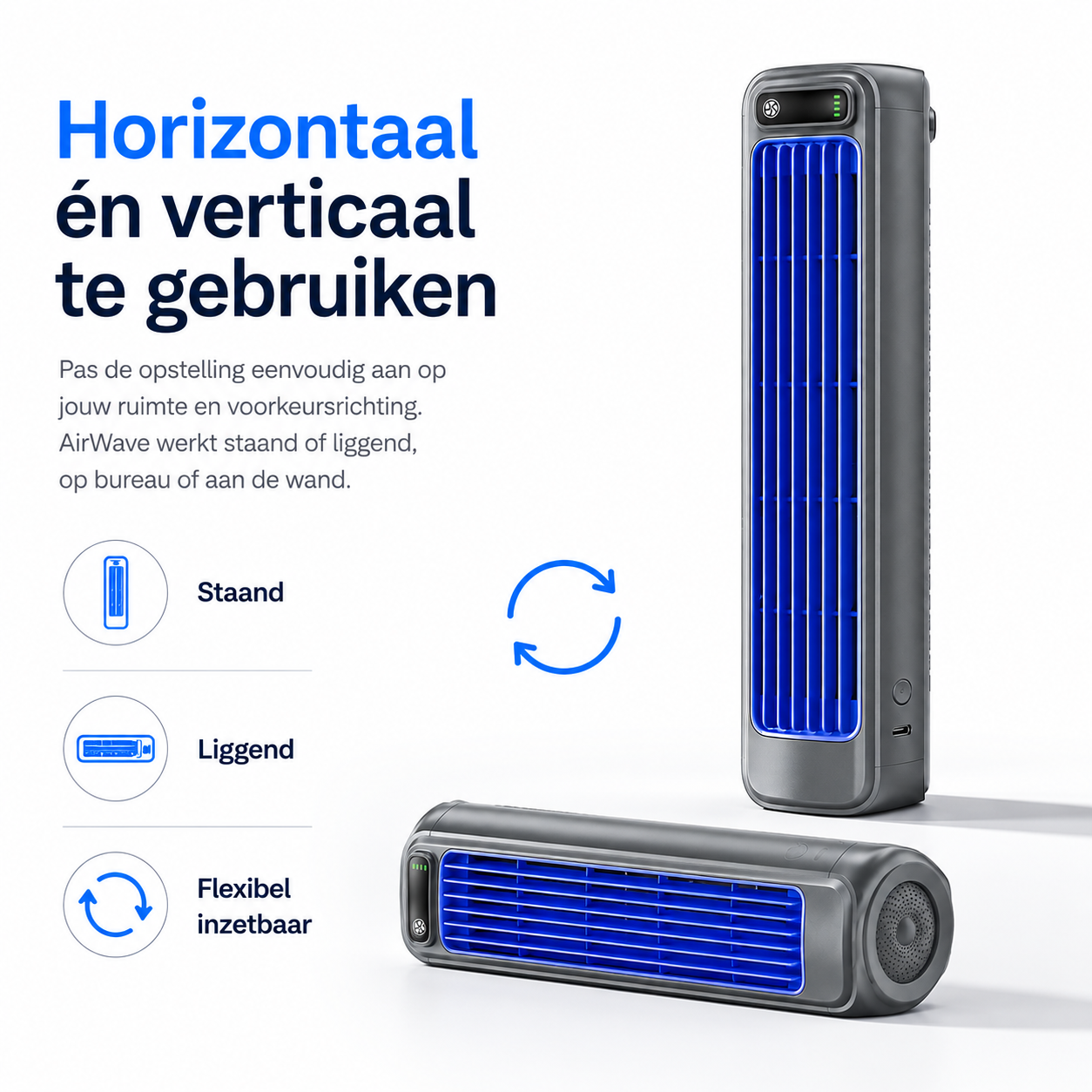 AirWave – Portable Rechargeable Air Conditioner with 12-Hour Battery Life