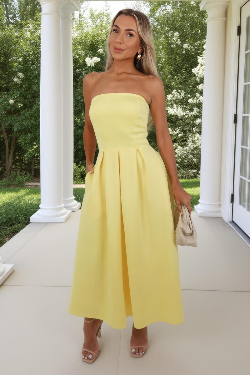 soft yellow midi dress Burst of Yellow Midi Dress - Yellow, Large | Hazel and Olive