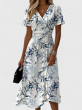 Flora Stylish Midi Dress with V-Neckline