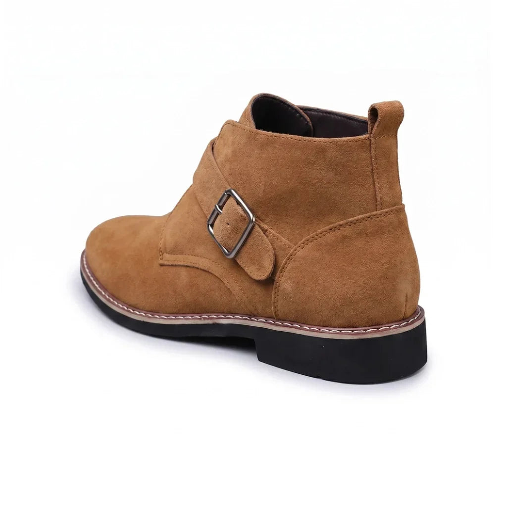 Suede Monk Strap Boots