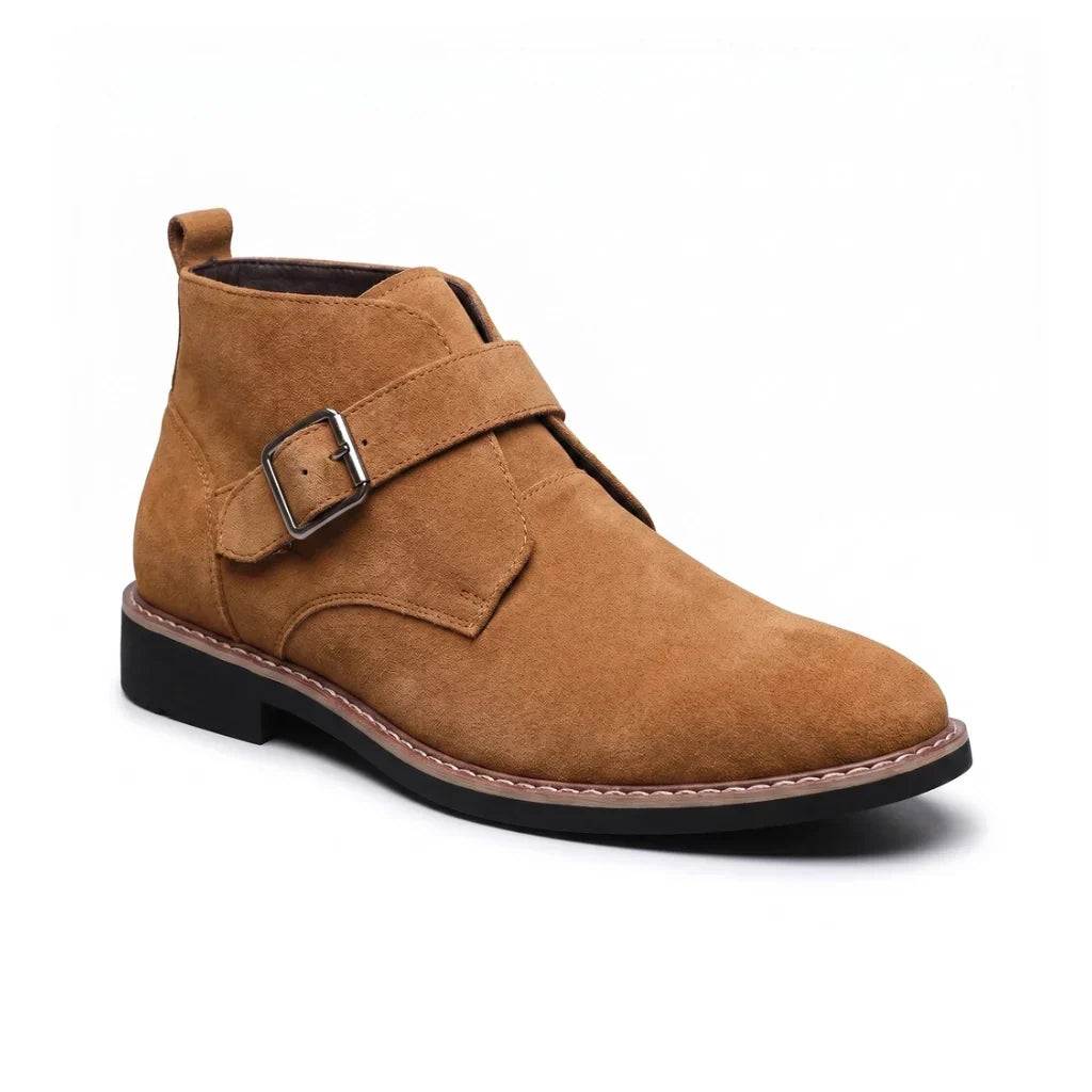 Suede Monk Strap Boots