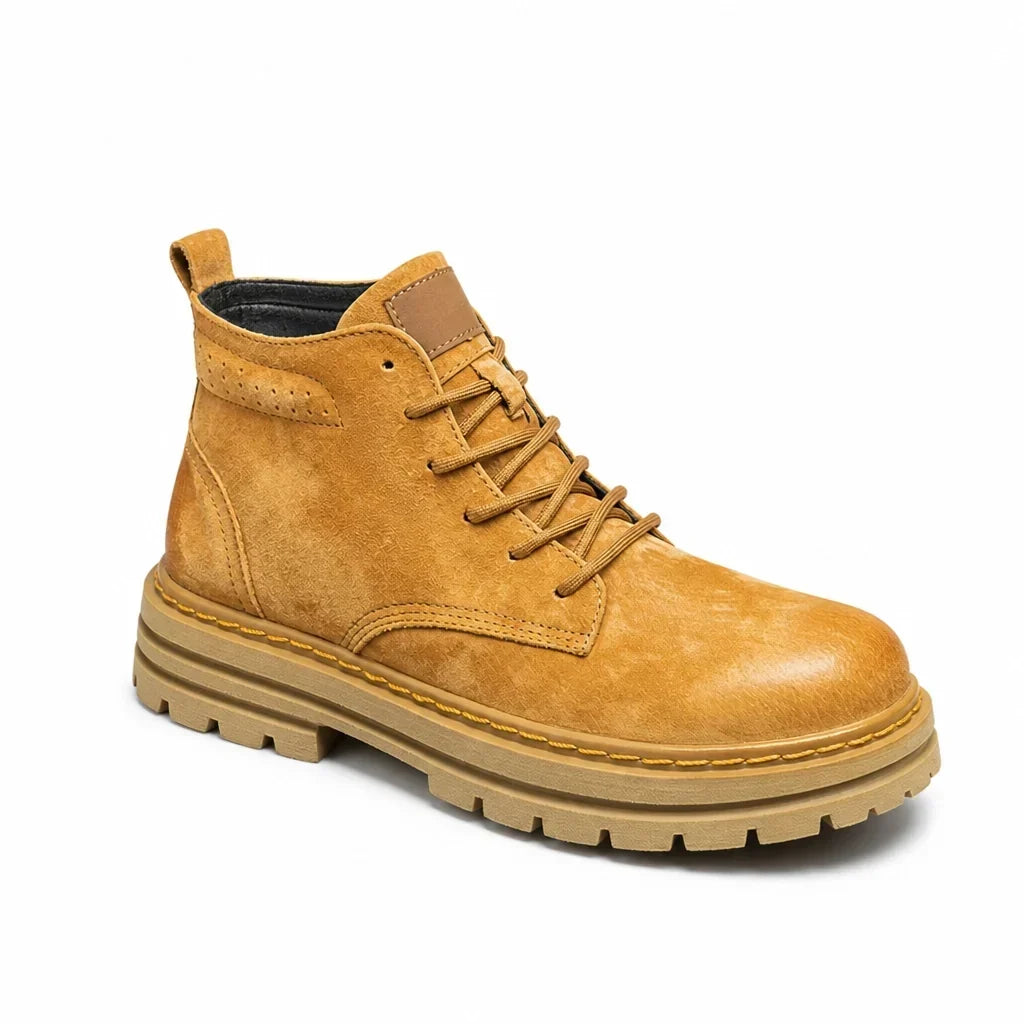 Textured Leather Work Boots