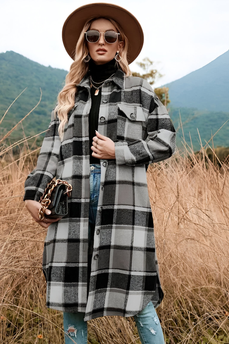 Liva™ | Warm Checked Autumn Coat
