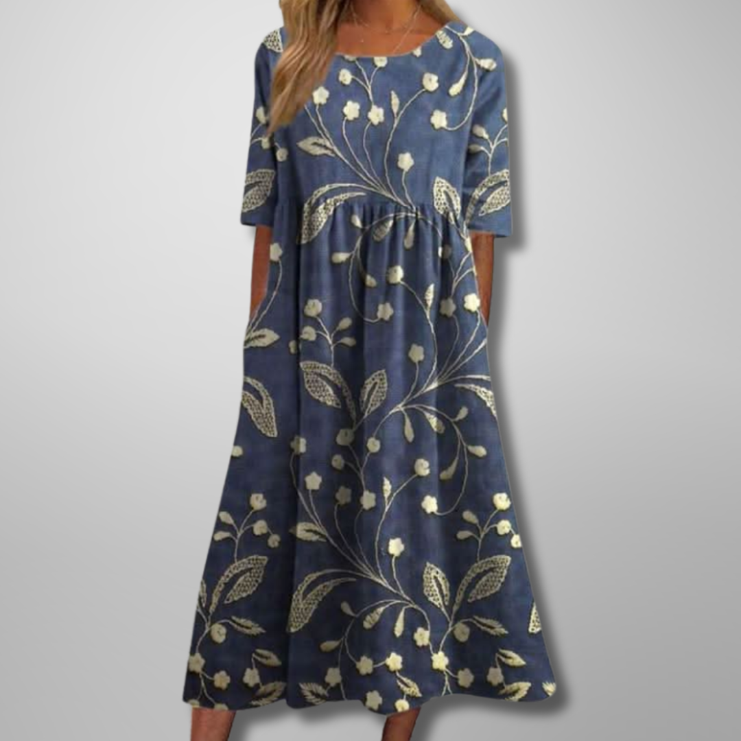 Gail Stylish Midi Dress with Floral Print