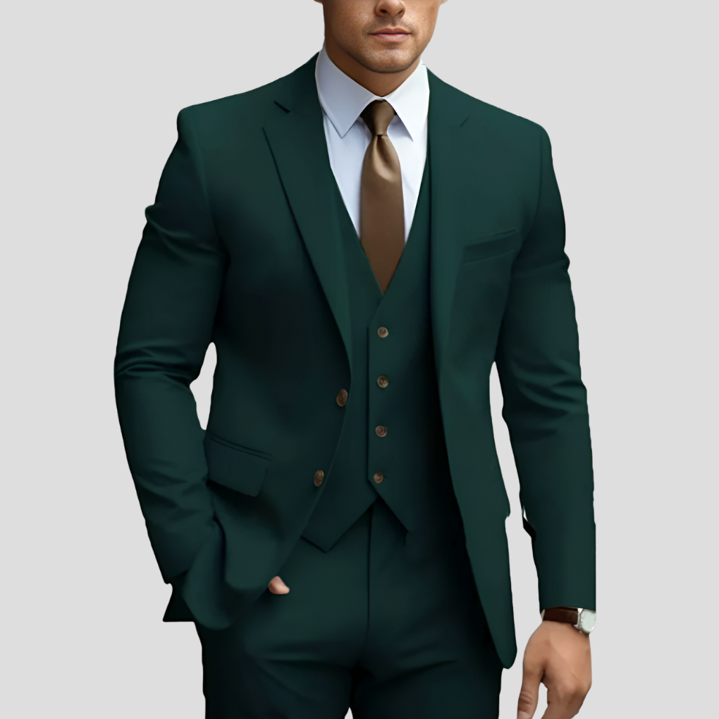 Elegant 3-Piece Slim-Fit Men’s Suit