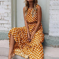 Women's Smart Dot Dress with Waist Detail