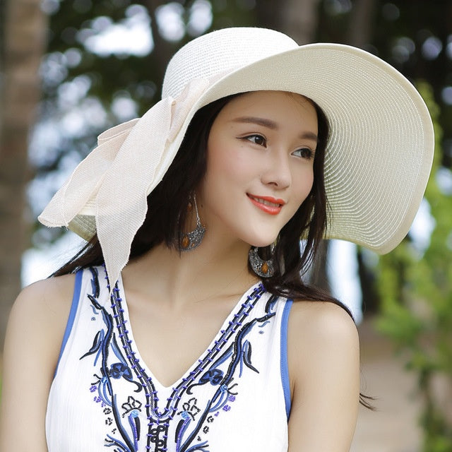 Light Purple Lilac Hat – Straw Beach Sun Protection Hat