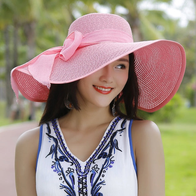 Light Purple Lilac Hat – Straw Beach Sun Protection Hat
