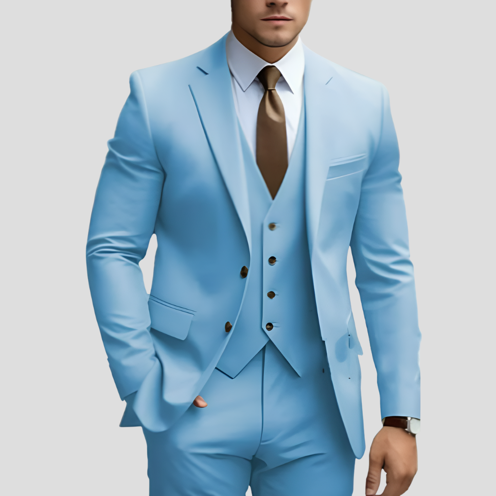Elegant 3-Piece Slim-Fit Men’s Suit