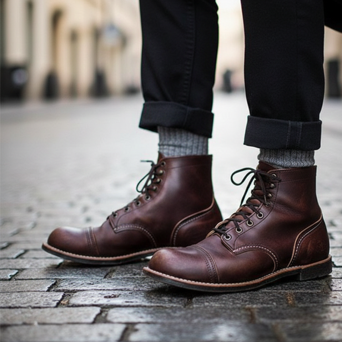 Leather Lace-Up Combat Boots