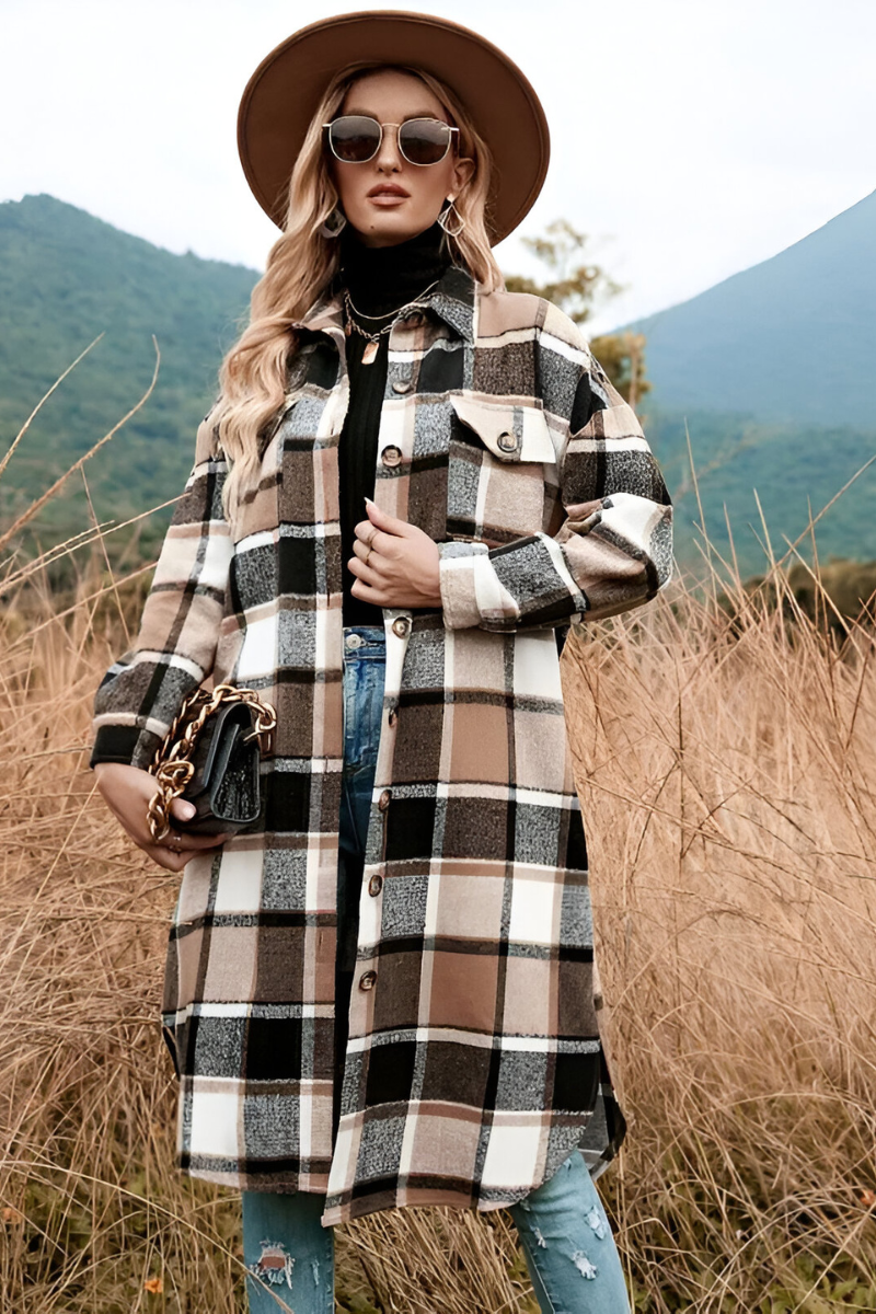 Liva™ | Warm Checked Autumn Coat
