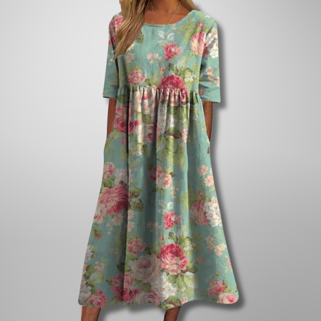 Gail Stylish Midi Dress with Floral Print