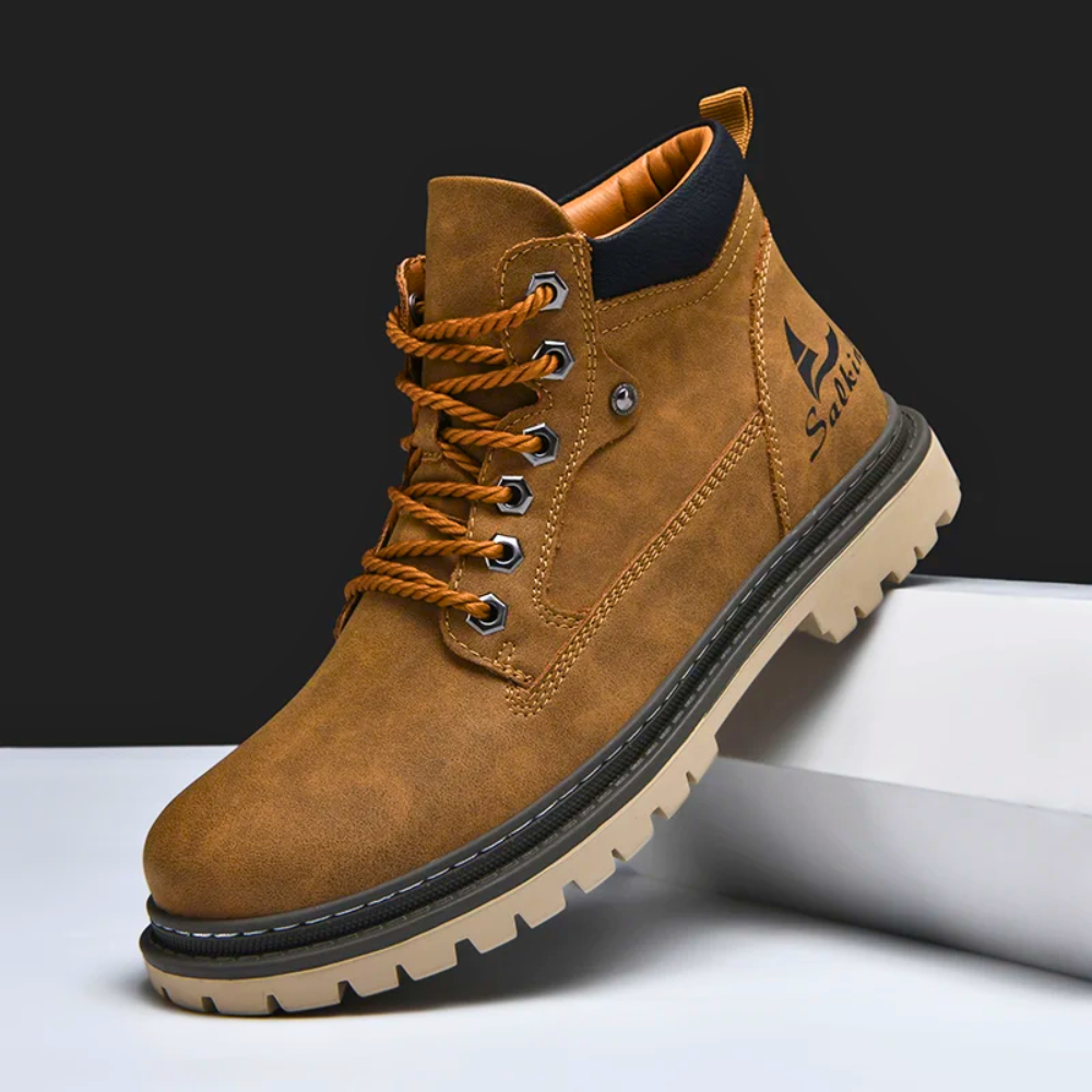 Leather Lace-Up Hiking Boots