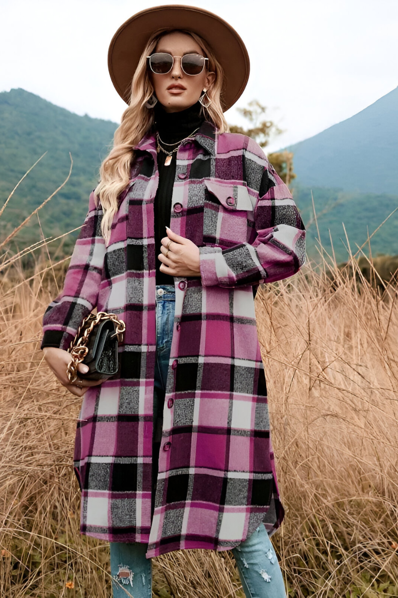 Liva™ | Warm Checked Autumn Coat