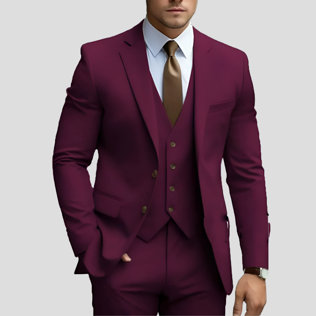 Elegant 3-Piece Slim-Fit Men’s Suit