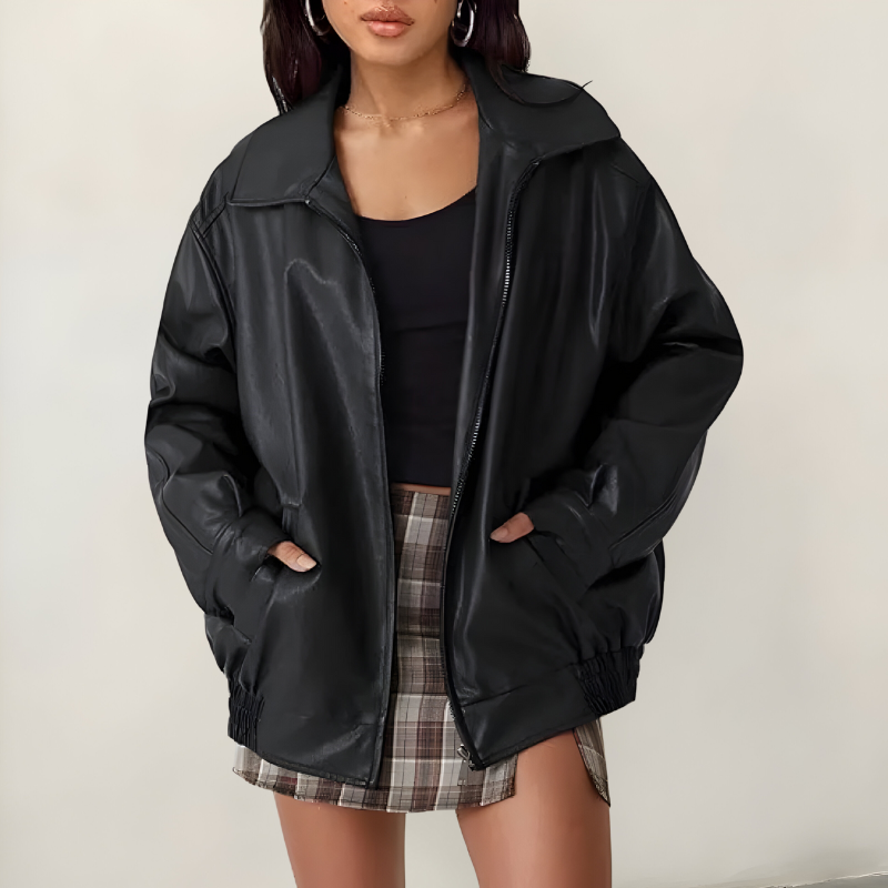 Glenn™ | Stylish Oversized Leather Jacket