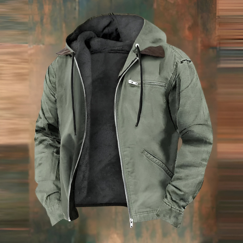 Dario™ | Warm Fleece-Lined Hooded Jacket