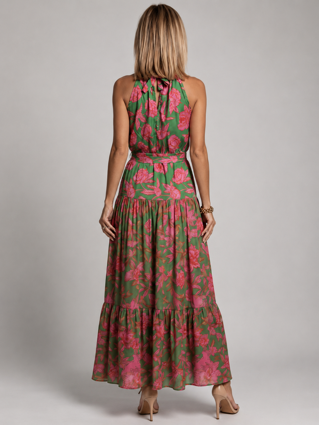 Elara Draped Halter Midi Dress