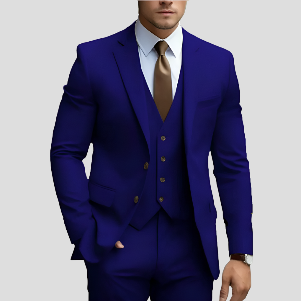 Elegant 3-Piece Slim-Fit Men’s Suit