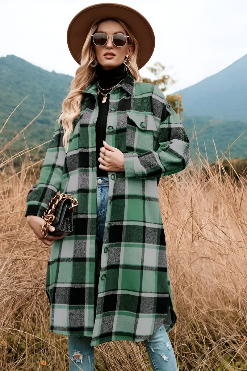 Liva™ | Warm Checked Autumn Coat