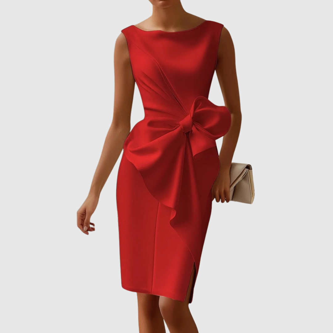 Eloise Relaxed Midi Dress with Tie Detail