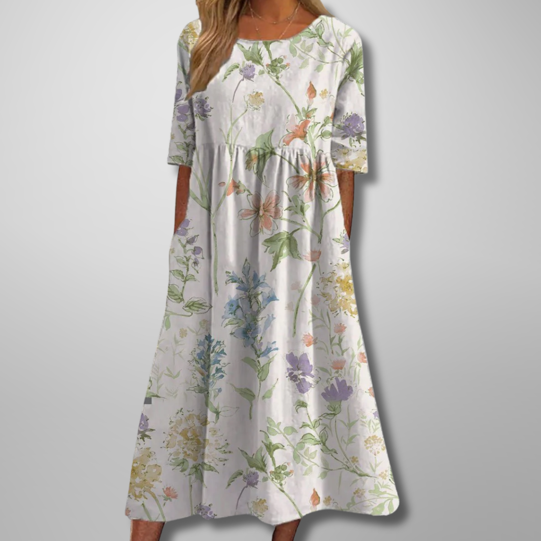 Gail Stylish Midi Dress with Floral Print