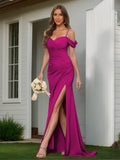 Women's Bridesmaid Dress Mermaid Trumpet Sweetheart Sleeveless Floor-Length