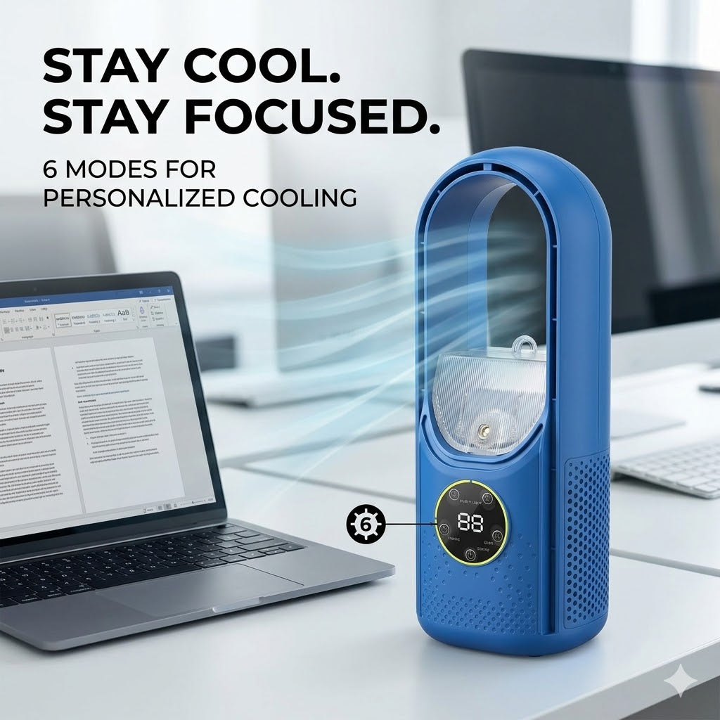 Bladeless Quiet Desktop Tower Fan