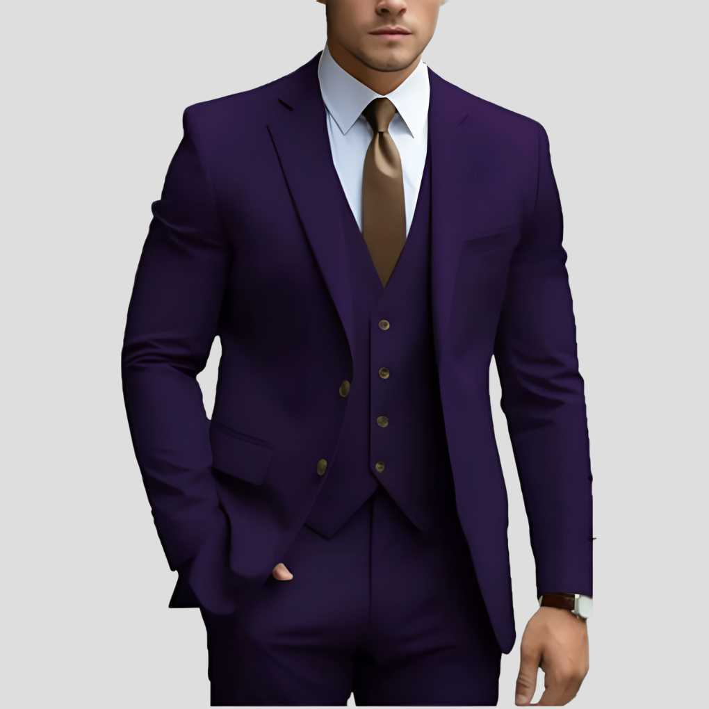 Elegant 3-Piece Slim-Fit Men’s Suit