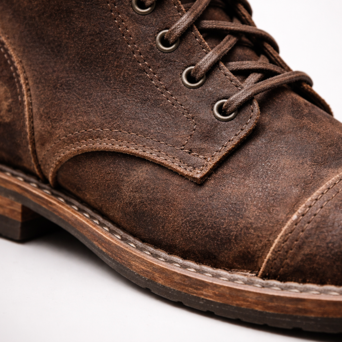 Leather Lace-Up Combat Boots