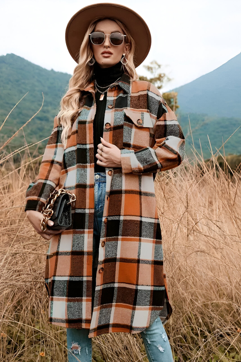 Liva™ | Warm Checked Autumn Coat