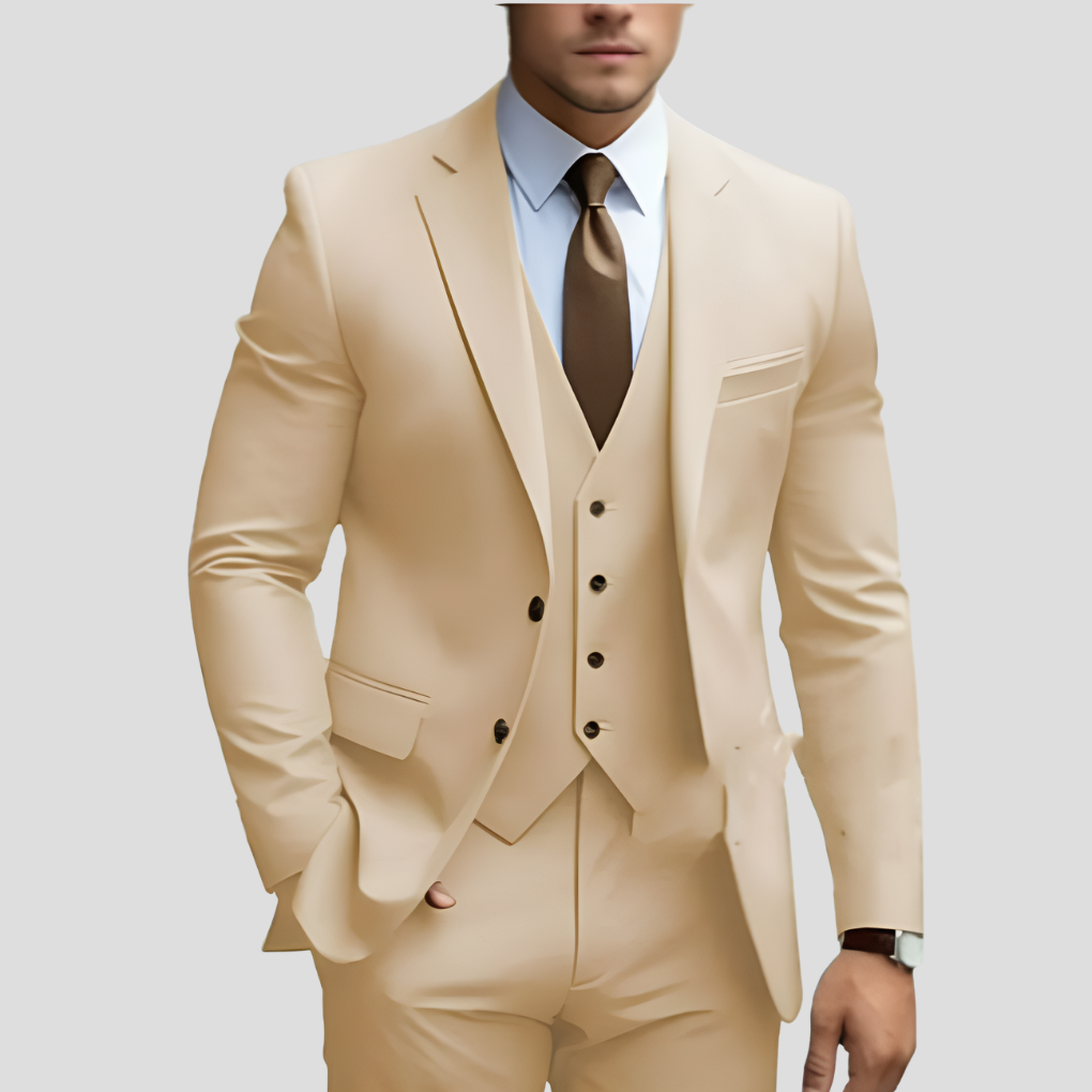 Elegant 3-Piece Slim-Fit Men’s Suit