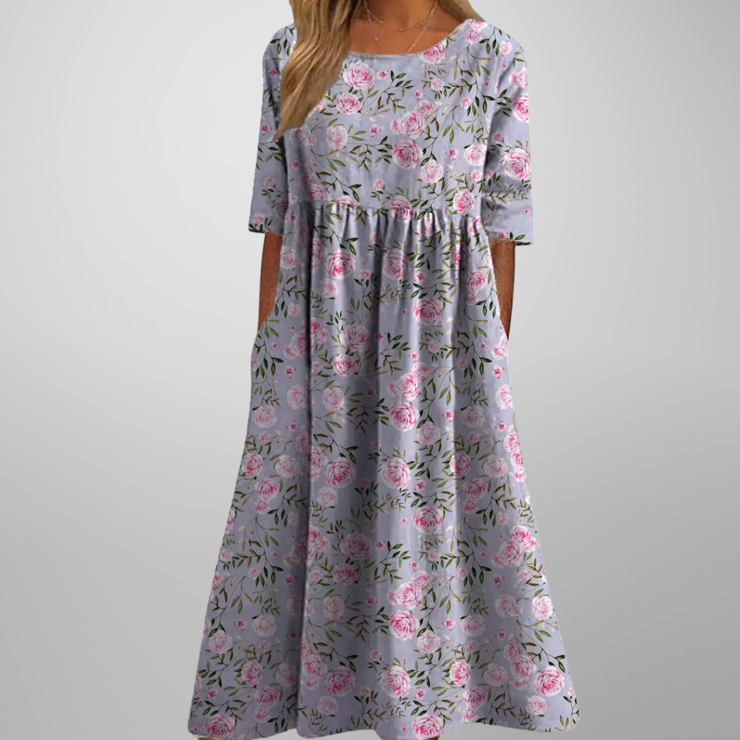 Gail Stylish Midi Dress with Floral Print