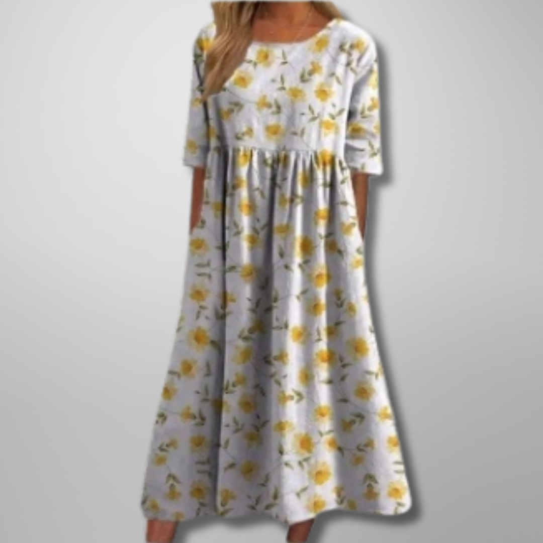 Gail Stylish Midi Dress with Floral Print