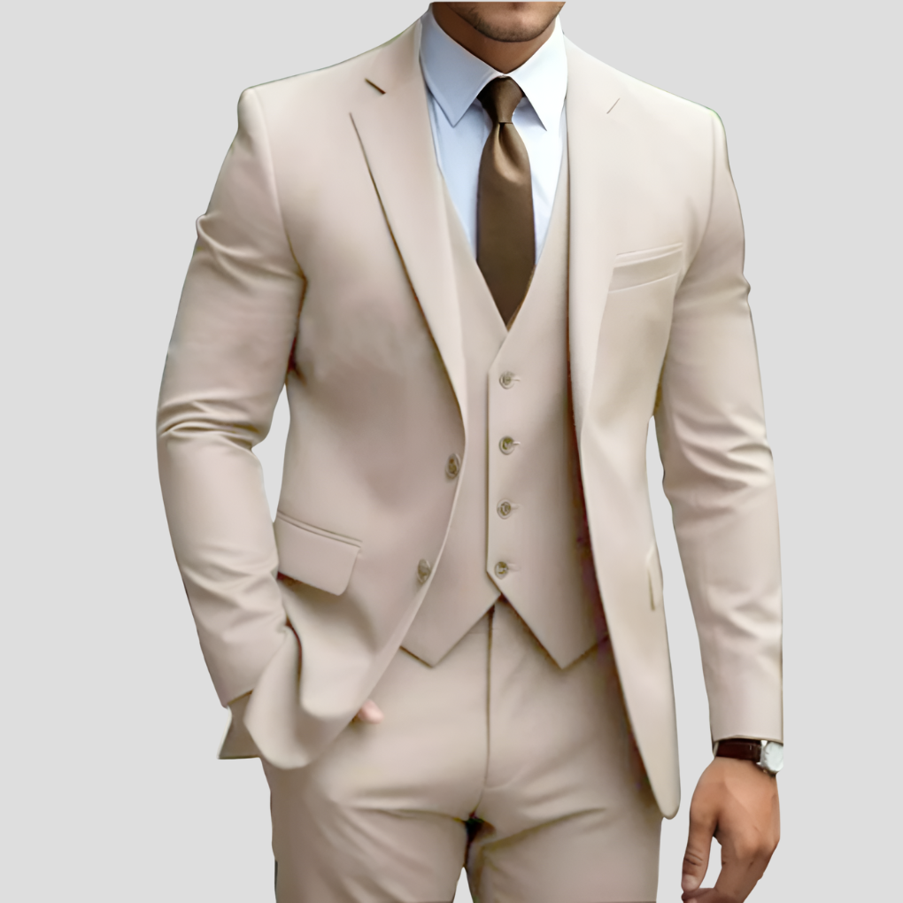Elegant 3-Piece Slim-Fit Men’s Suit