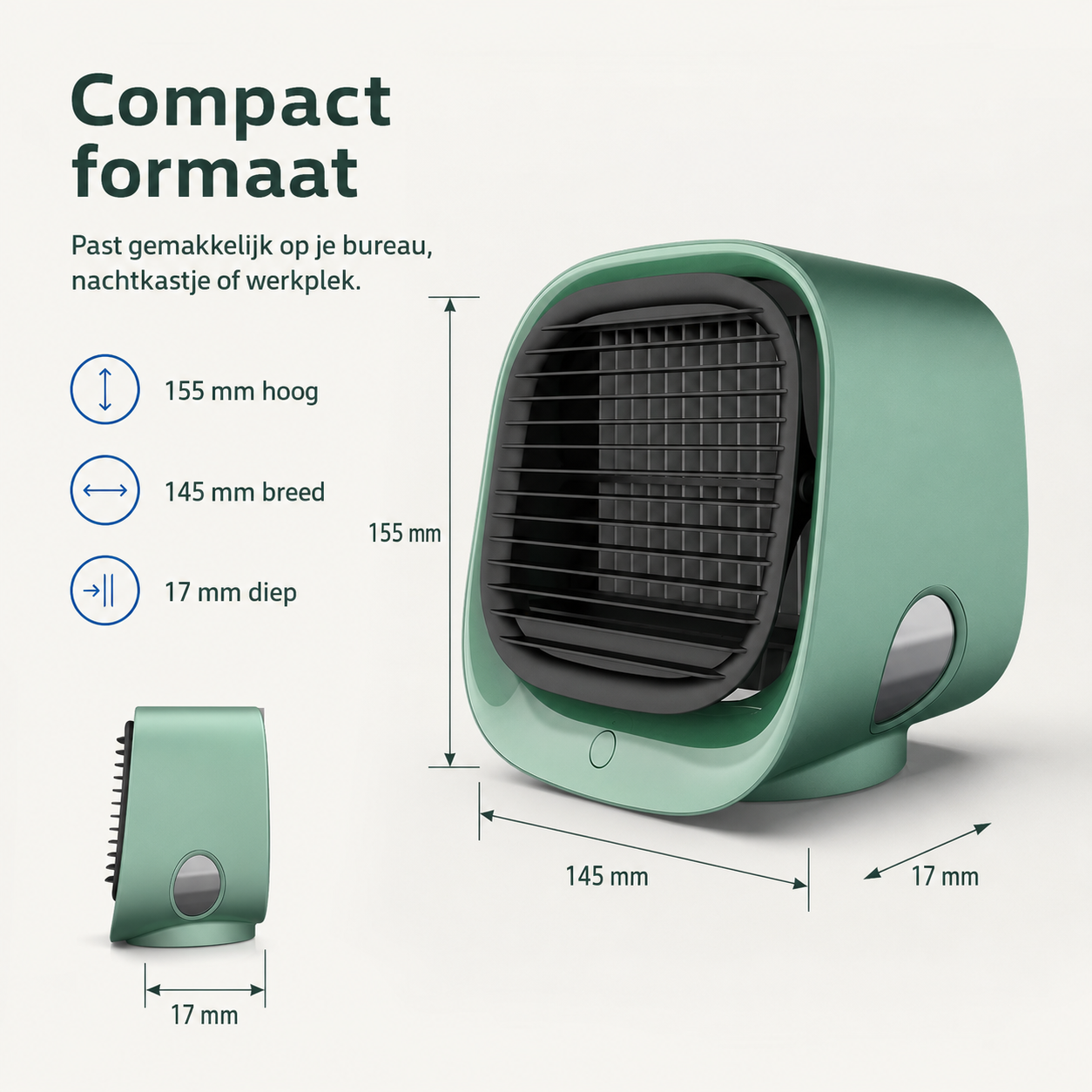 Aron Compact Air Conditioner | 2-in-1 Air Cooler & Humidifier for Home or Office
