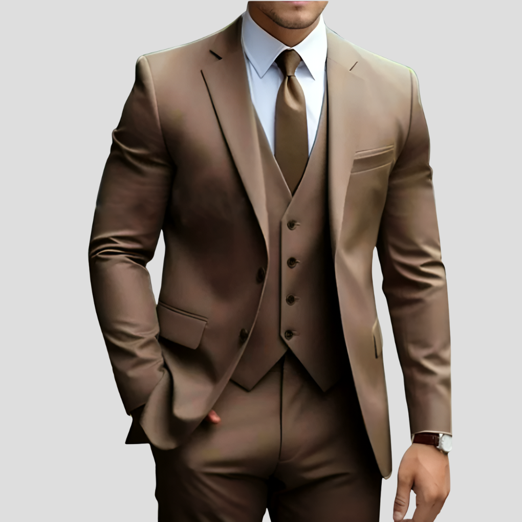 Elegant 3-Piece Slim-Fit Men’s Suit