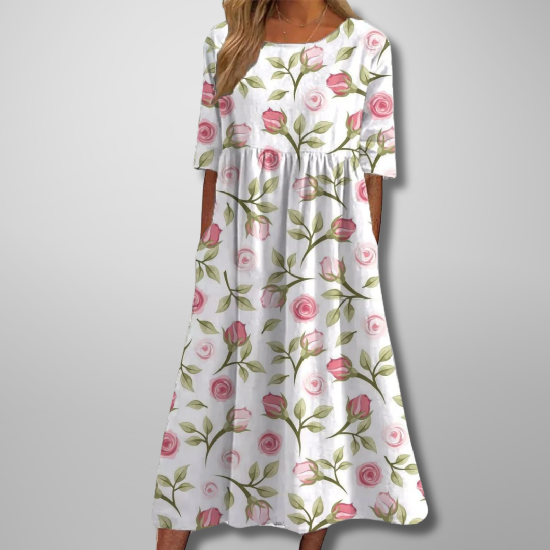 Gail Stylish Midi Dress with Floral Print