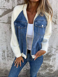 Lena™ | Stylish Denim Jacket with Fleece Details
