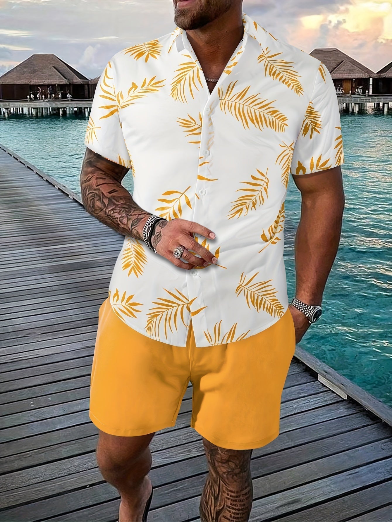 Men’s Summer Shirt and Shorts Set