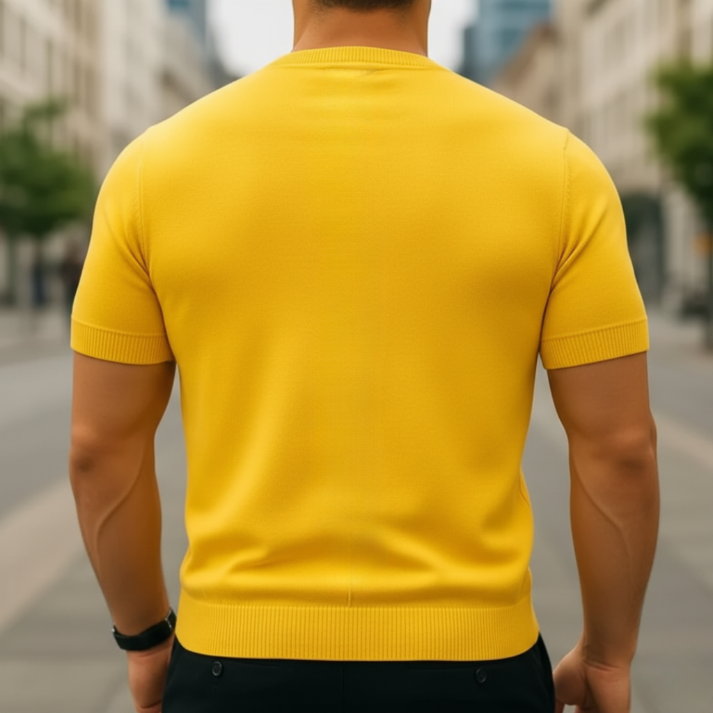 Men’s Short-Sleeve Cashmere Sweater