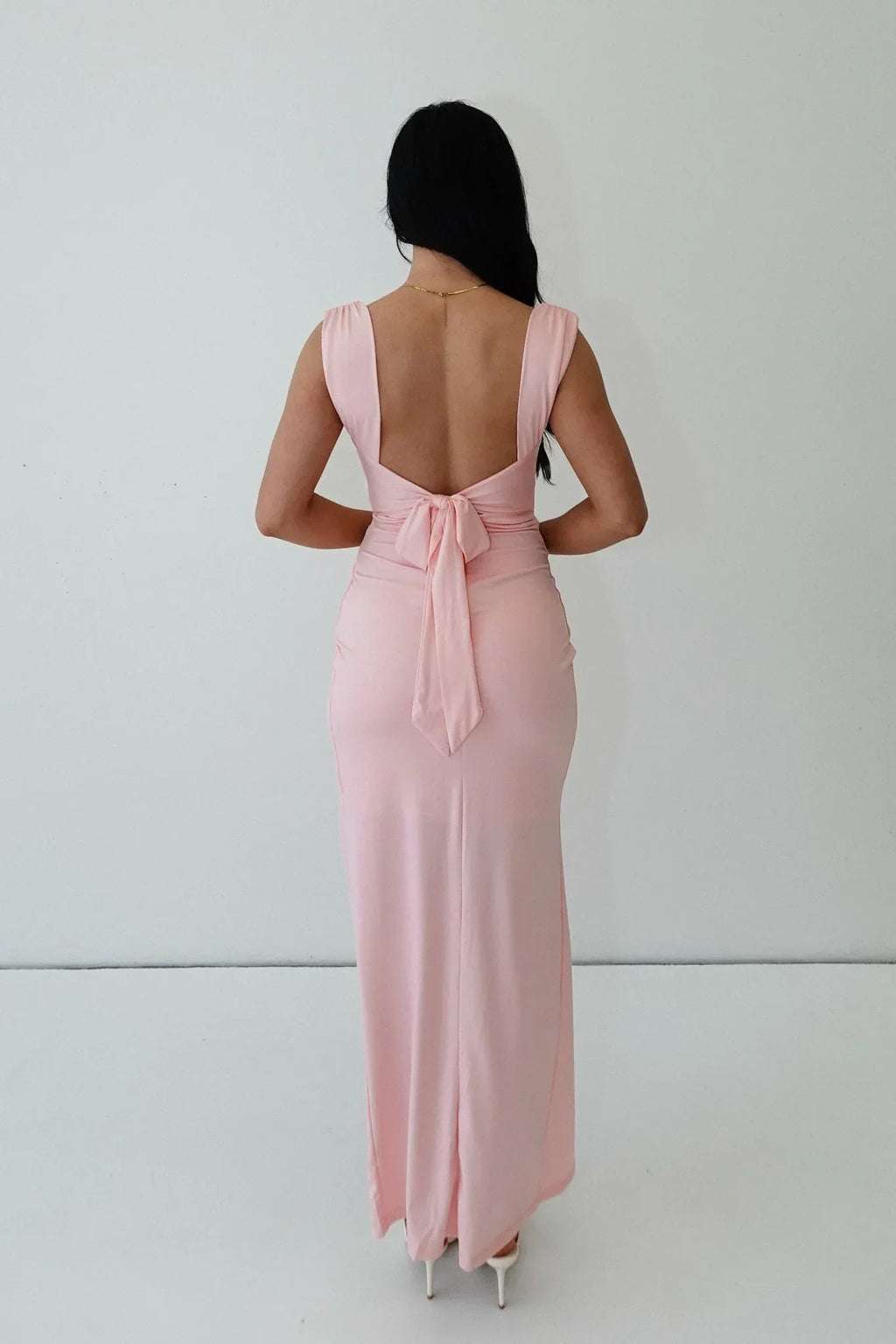 Women's Maxi Dress Sienna Satin V-Neck Long Sleeve Elegant Evening Wear