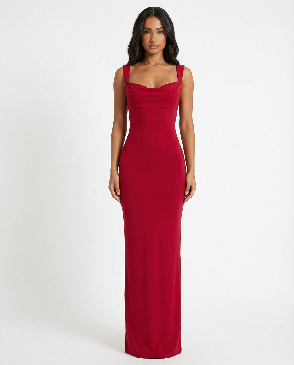 Women’s Dress | Maxi Length | Open Back with Bow Detail and Cowl Neckline