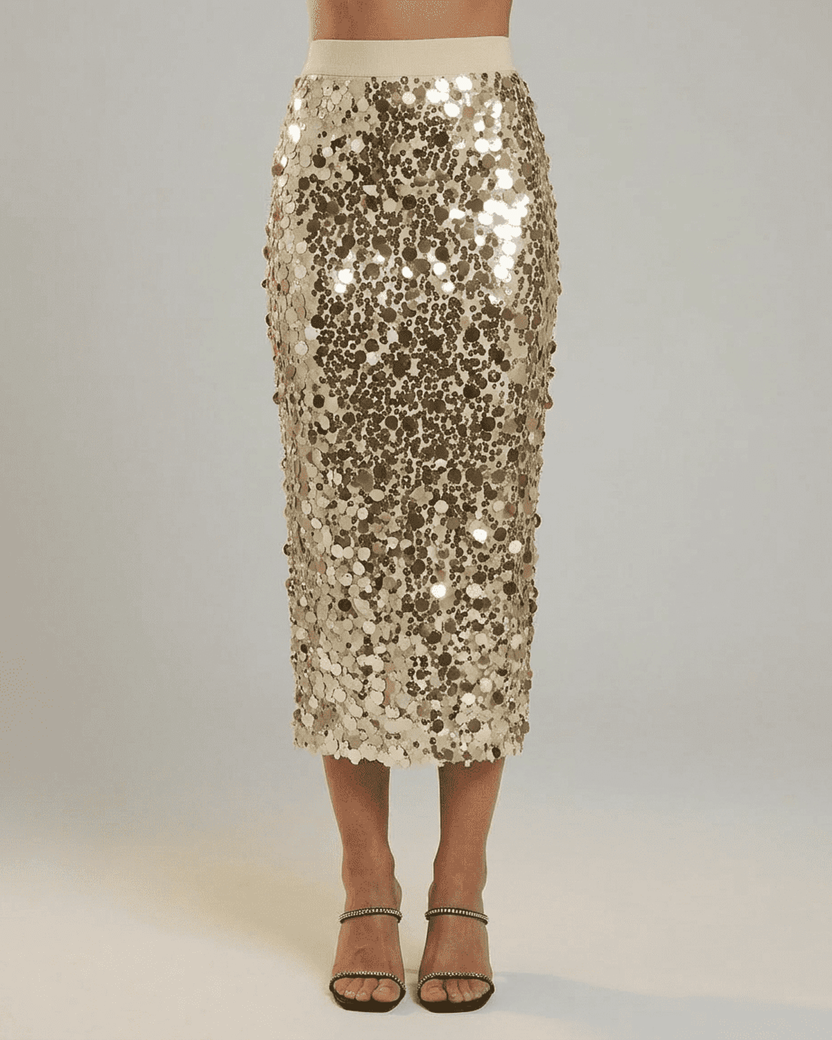 Women’s Skirt | Midi Length | Sequin Look & High Waist
