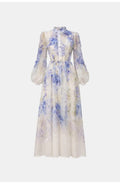 Laure Women’s Maxi Dress | Blue Floral Print | Elegant Long Dress