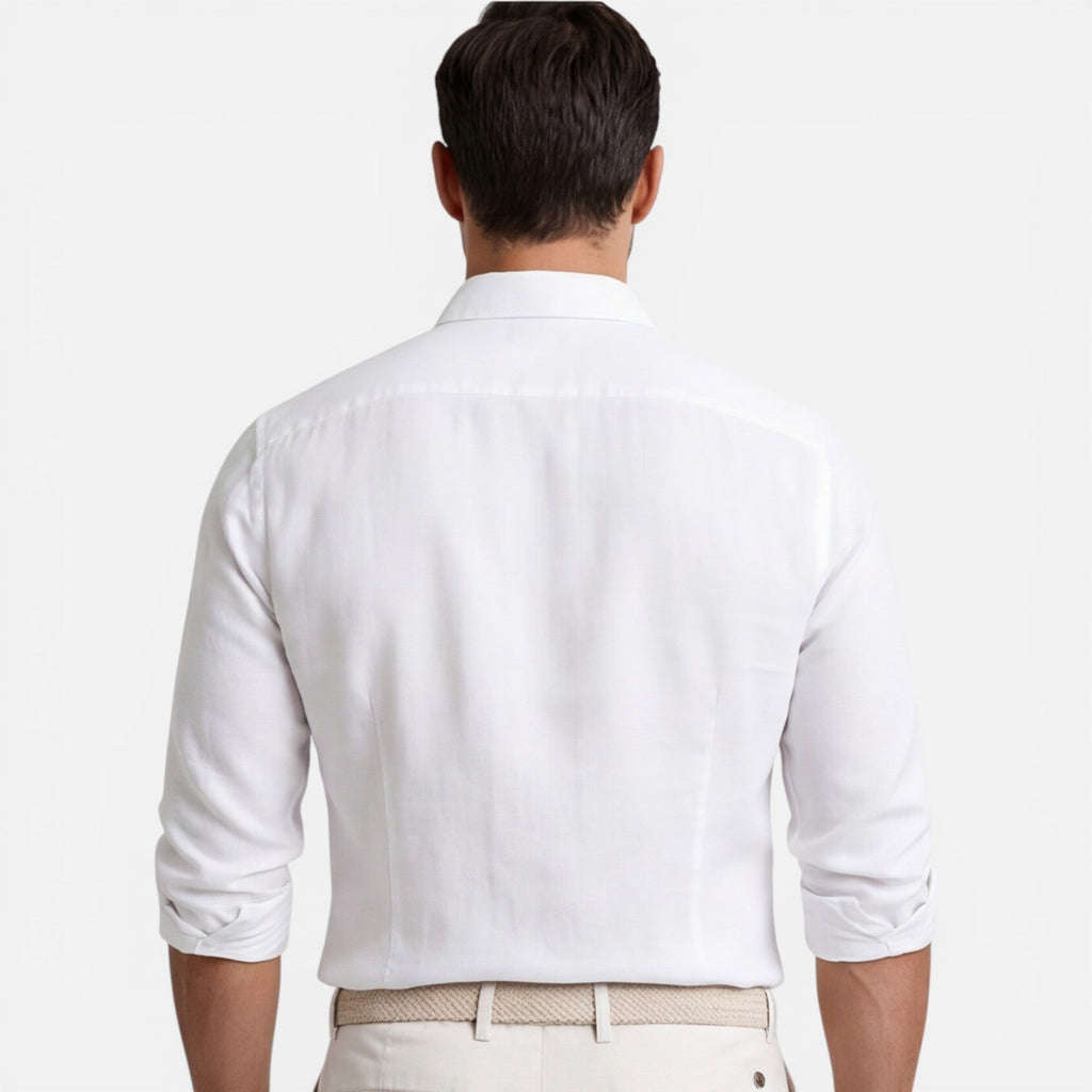 Men's Slim Fit Linen Cotton Blend Shirt Breathable Button Down Casual Elegant