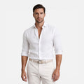Men's Slim Fit Linen Cotton Blend Shirt Breathable Button Down Casual Elegant